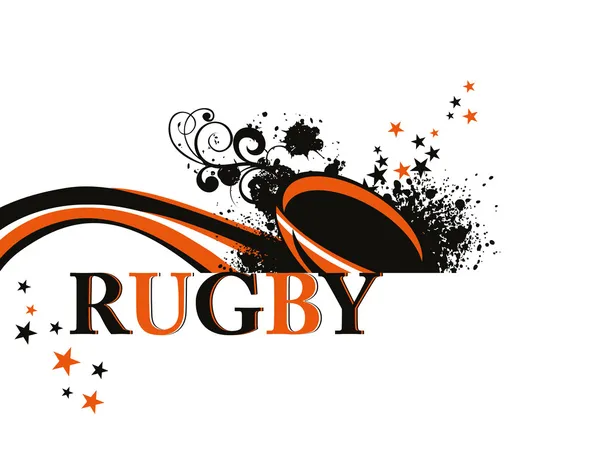 Grungy background with rugby ball — Stock Vector