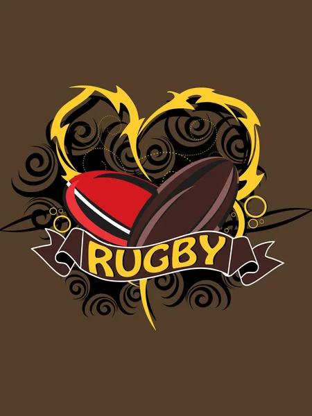 Grungy bakgrund med rugby boll — Stock vektor