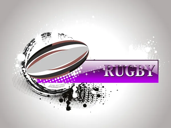Fondo grueso con pelota de rugby — Vector de stock