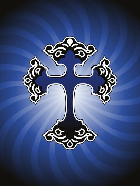 Фон з ізольованим прикрашеним хрестом — стоковий вектор
