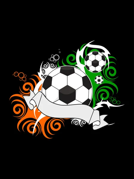 Абстрактный фон с футболом, лентой — стоковый вектор