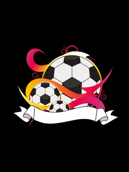Фон с футболом, лента — стоковый вектор