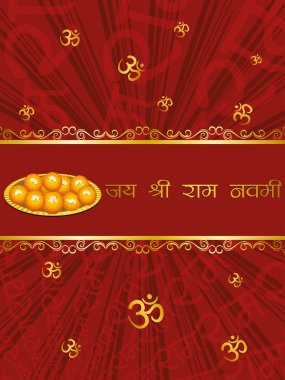 ramnavami background with sweet plate clipart