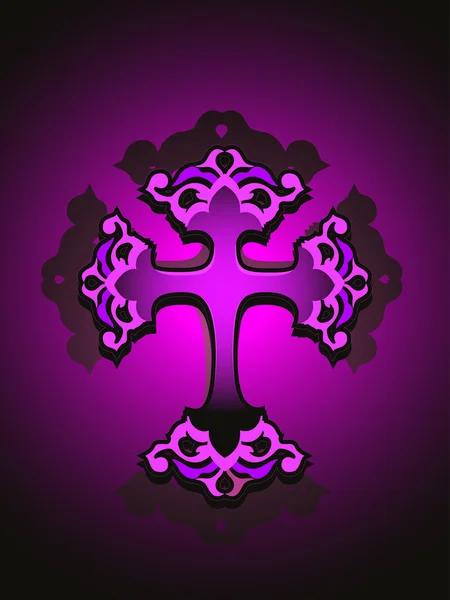 矢量紫色背景与孤立交叉 — 图库矢量图片
