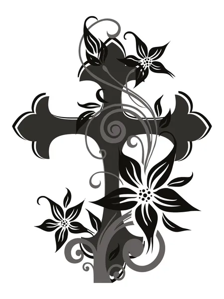 Фон з прикрашеним хрестом — стоковий вектор