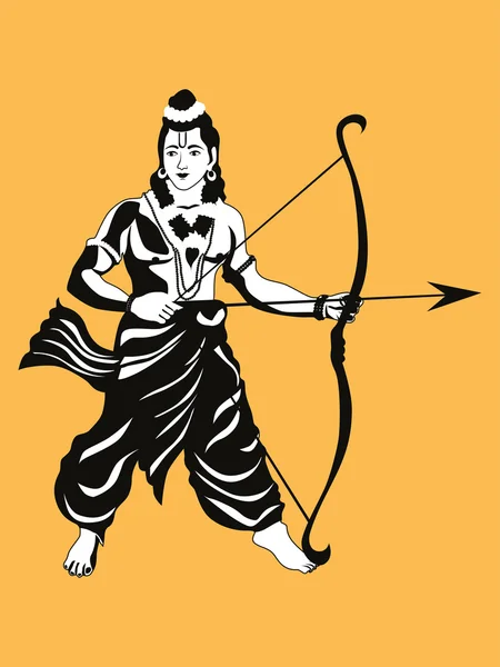 Жовтий фон з зображенням бога Рами — стоковий вектор