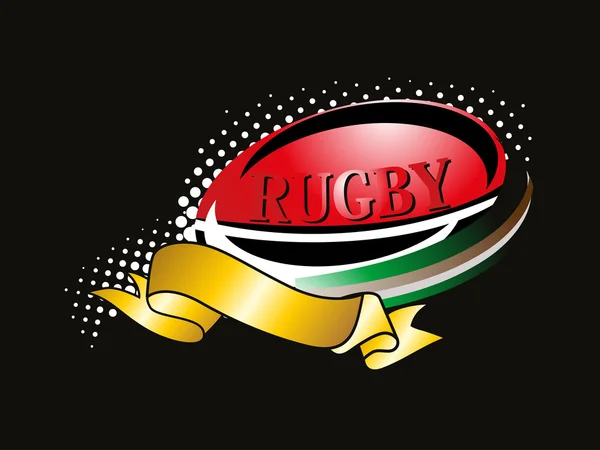 Arrière-plan avec rugby, ruban — Image vectorielle