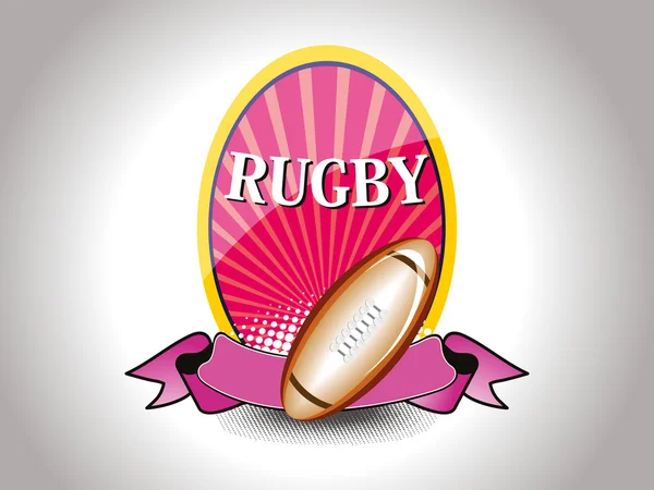 Background with isolated rugby, ribbon — Stock Vector