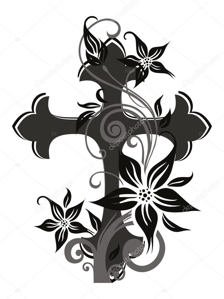 background with decorated cross
