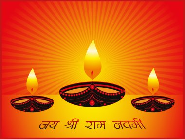 Background with decorated lit diya clipart