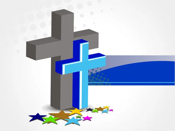 背景与多彩的星级，十字架 — 图库矢量图片