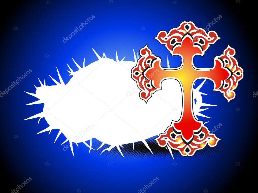 background with isolated decorated cross