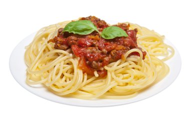 Spaghetti bolognese isolated clipart