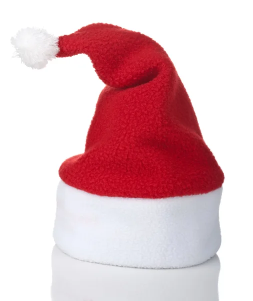 Santa kapelusz na białym tle — Zdjęcie stockowe