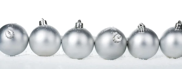 Silver christmas balls isolated — Stock Photo, Image