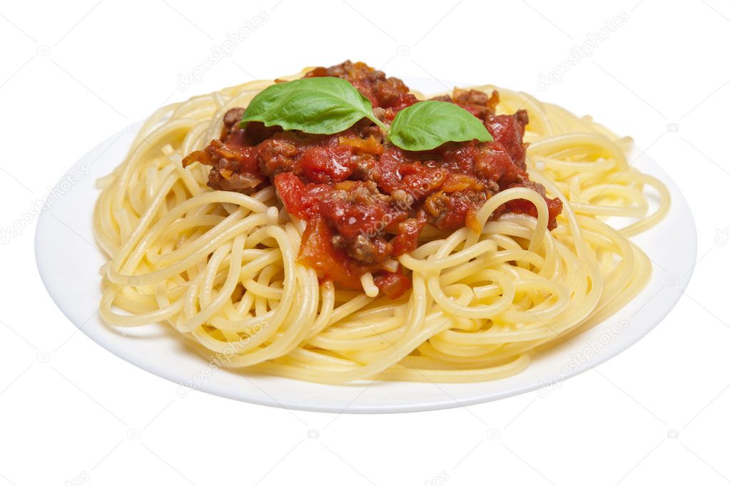 Spaghetti bolognese isolated