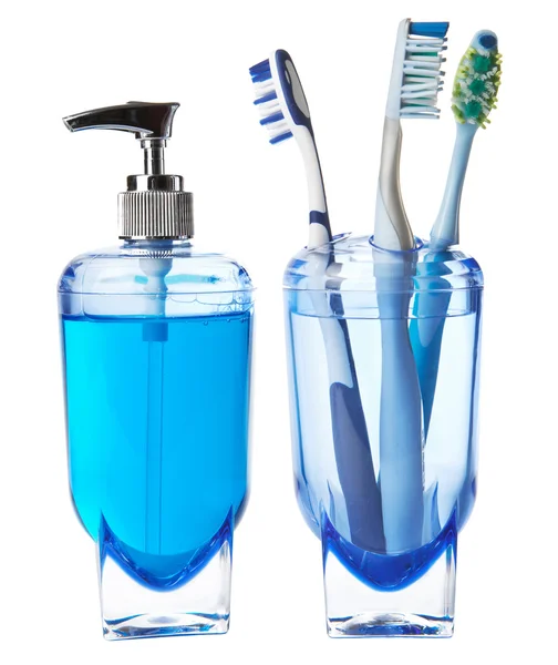 石鹸と分離された歯ブラシ — ストック写真