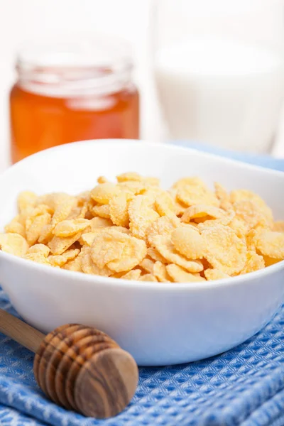 Cornflakes met honing — Stockfoto