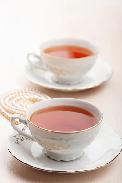 Tè in eleganti tazze — Foto Stock