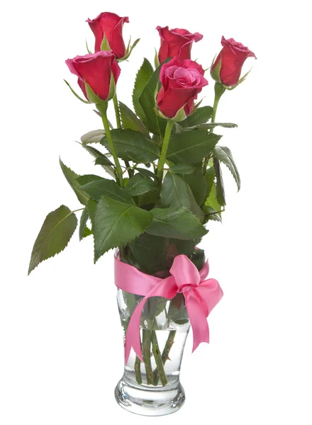 孤立的花瓶中的玫瑰 — 图库照片