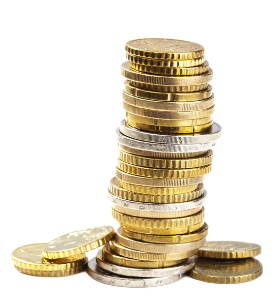 Stack of coins isolated — Stock Photo, Image