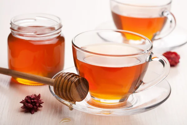 Tea with honey — Stock Photo, Image