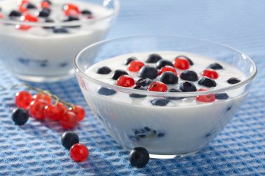 Yogurt with berries clipart