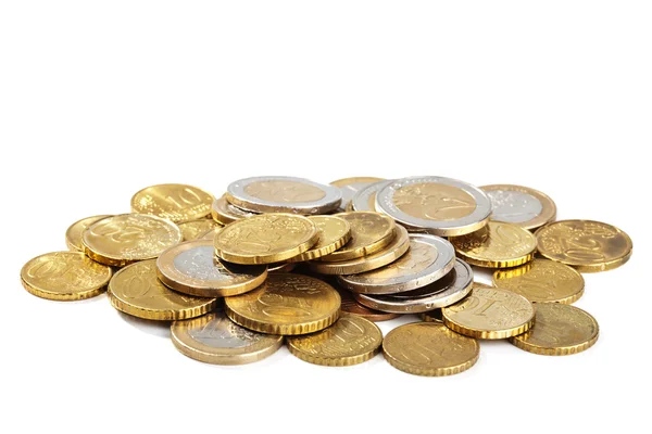 Euro coins isolated — Stock Photo, Image