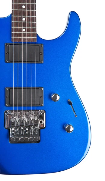 Guitare électrique bleue isolée — Photo