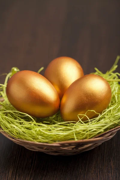 stock image Golden easter eggs