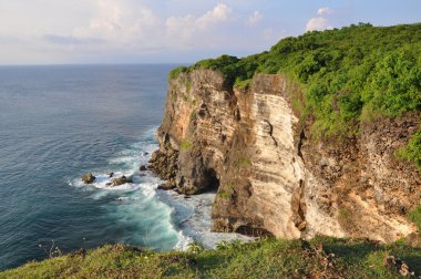 Rocky coast near Uluwatu temple on Bali clipart