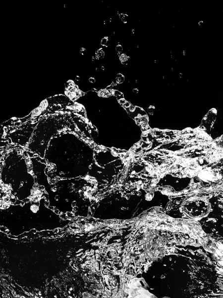 Elegante spruzzata d'acqua. Isolato su sfondo nero — Foto Stock