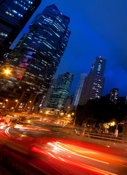 stock image Fast moving cars at night