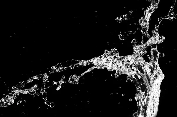 Elegante spruzzata d'acqua. Isolato su sfondo nero — Foto Stock