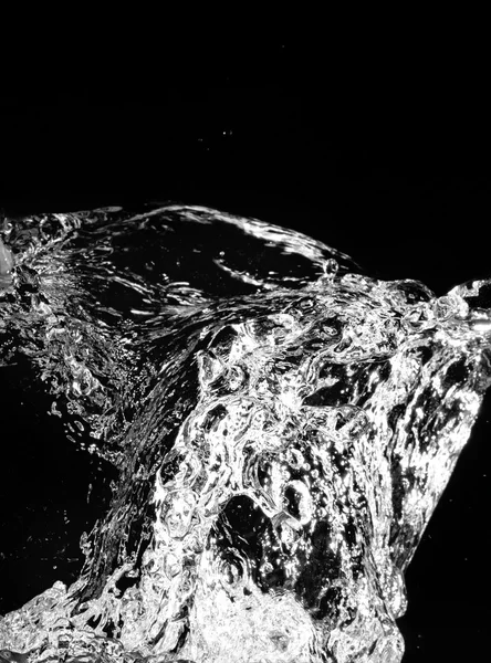 Elegáns víz-csobbanás. elszigetelt fekete háttér — Stock Fotó