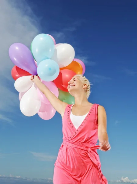 Chica feliz con globos — Foto de Stock
