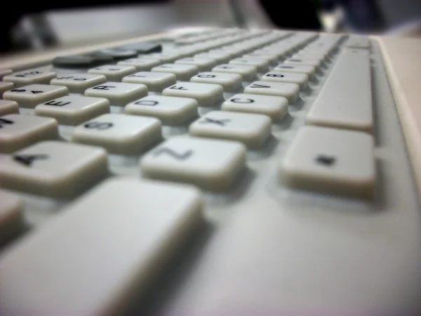Soft white keyboard of the workstation — Stock Photo, Image