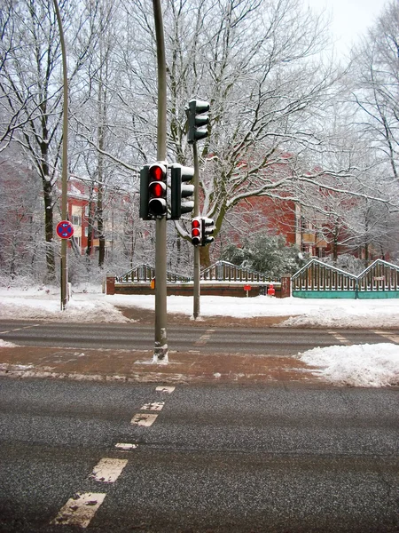 stock image The red foot traffic light