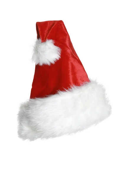 Santa claus kapelusz. na białym tle — Zdjęcie stockowe