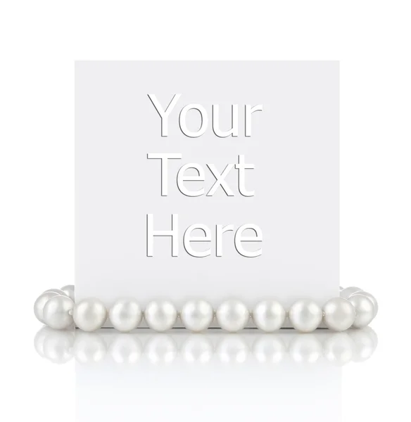 Perlen mit leerem Gutschein — Stockfoto