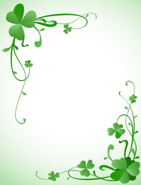 Background design for St. Patrick's Day with three leaves clovers clipart