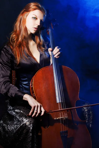 Cello musician, Mystical music — Stock Photo, Image