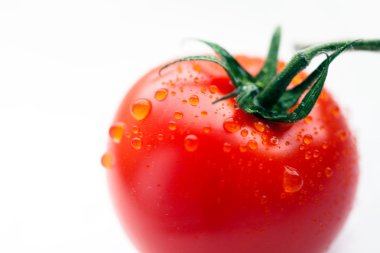 Fresh red tomato with water drops clipart