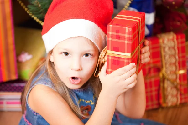 Girl waits gifts Stock Picture