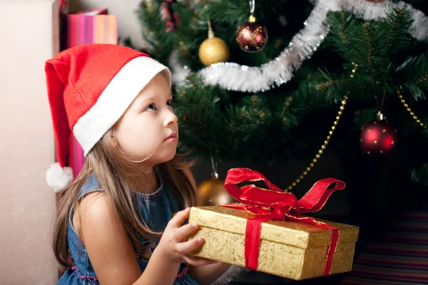 Girl waits gifts Stock Picture