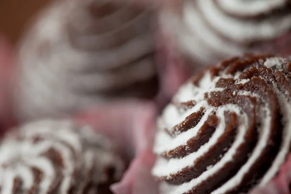Шоколадный Торт Сахарной Пудрой Крупный План — стоковое фото