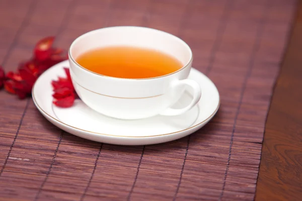 stock image Black tea in a white cup