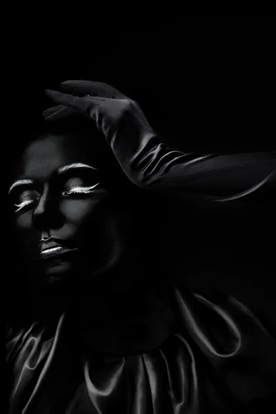 Absolutamente Negro Negro Sobre Negro Maquillaje —  Fotos de Stock