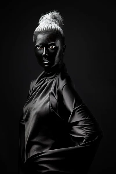 Абсолютно Чорний Чорне Чорному Макіяж — стокове фото