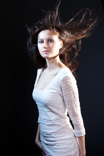 Velmi Krásná Mladá Dívka Dlouhými Vlasy — Stock fotografie